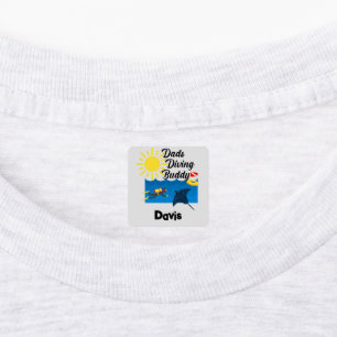 Dads Diving Buddy Design - Small Square Clothing L