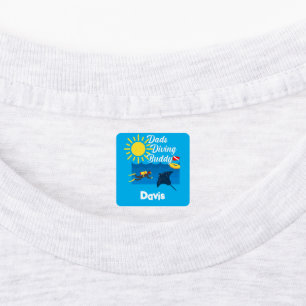 Dads Diving Buddy Design - Small Square Clothing L