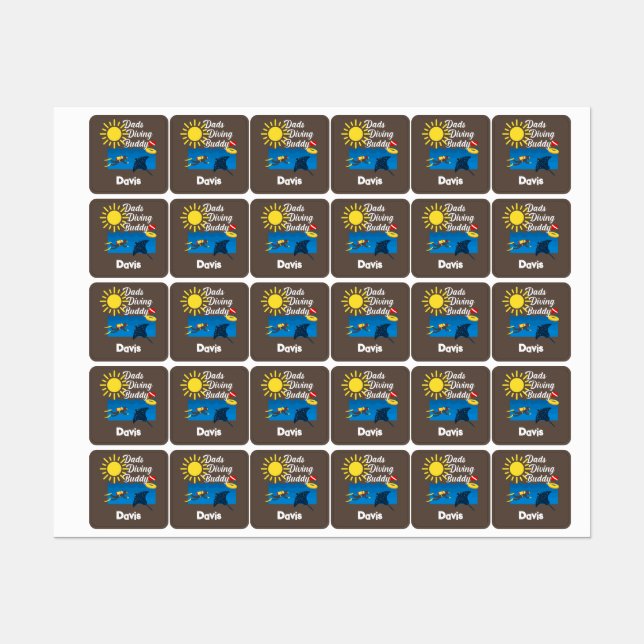 Dads Diving Buddy Design - Small Square Clothing L (Sheet)