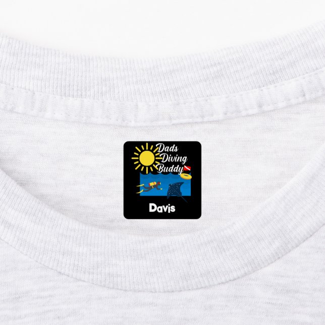 Dads Diving Buddy Design - Small Square Clothing L (Affixed)
