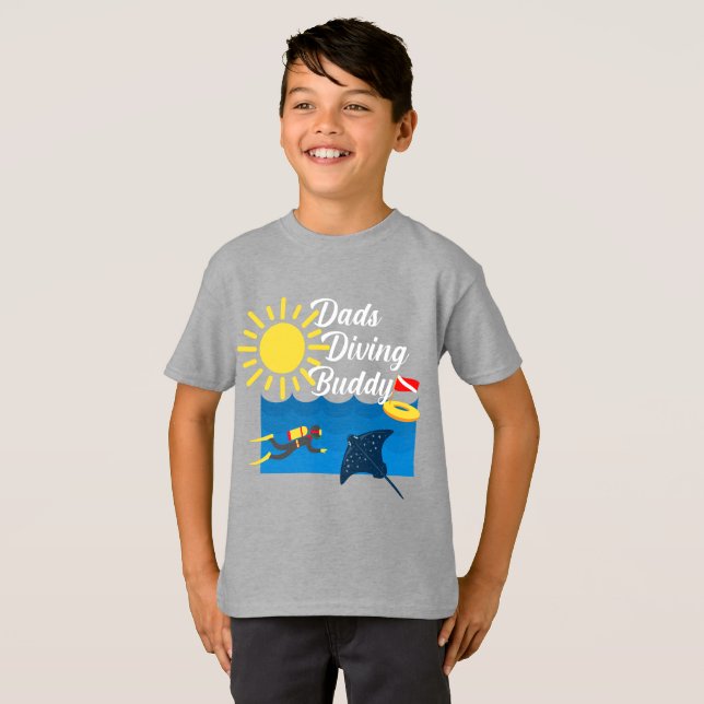 Dads Diving Buddy Design - T-Shirt de base pour en (Devant entier)