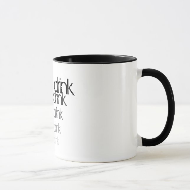 Dad's Drink - shades of grey - black ringer Mug (Right)