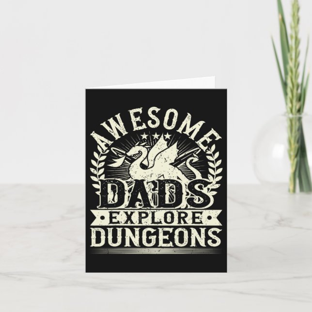 Dads Explore...dad Fathers Day Papa Daddy  Card (Front)