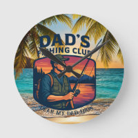 Dad's Fishing Club Retro Sunset Personalized
