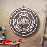 Dad's Garage My Tools My Rules Dartboard<br><div class="desc">This Dad's Garage & Workshop Dart Board is a great addition to your garage or workshop. Great gift for him. Fun game for hours of entertainment. Customize with your name.</div>