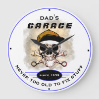Dad's Garage Never Too Old Skull Wrenches Blue
