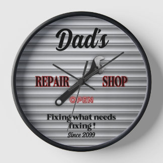 Dad's Garage Repair Shop Wall Clock