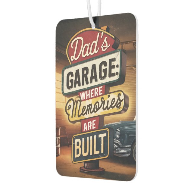 Dad's Garage Retro Vintage Automotive Sign Air Freshener (Left)