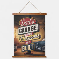 Dad's Garage Retro Vintage Automotive Sign