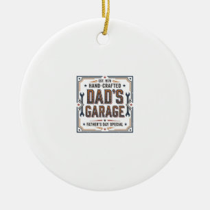 Dads Garage Vintage Fathers Day Ceramic Ornament