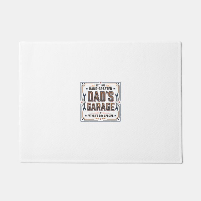 Dads Garage Vintage Fathers Day Doormat (Front)