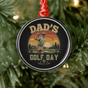 Dad's Golf Day Metal Ornament