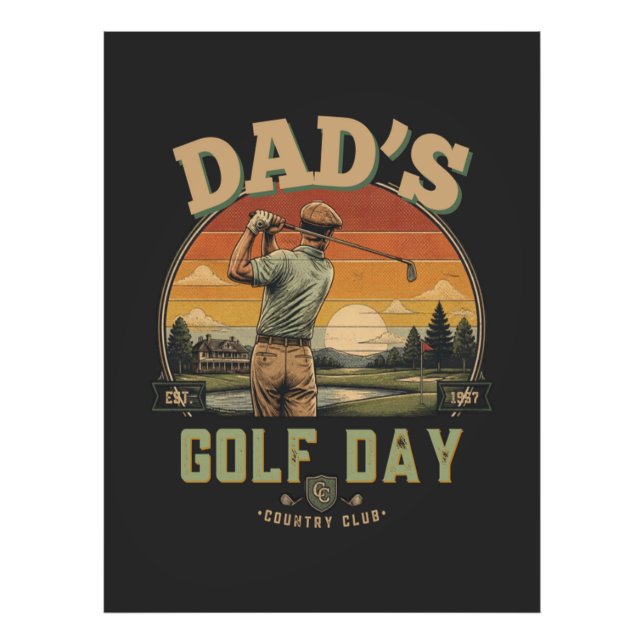 Dad's Golf Day Photo Print (Front)