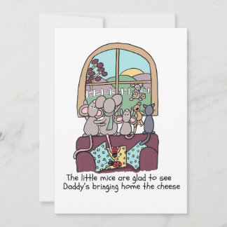 Dads Greeting Card, Cute Mice Holiday Card