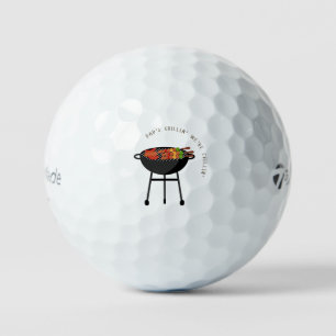 'Dad's Grillin', We're Chillin' Classic BBQ Funny  Golf Balls