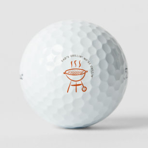 'Dad's Grillin', We're Chillin' Classic BBQ Funny Golf Balls