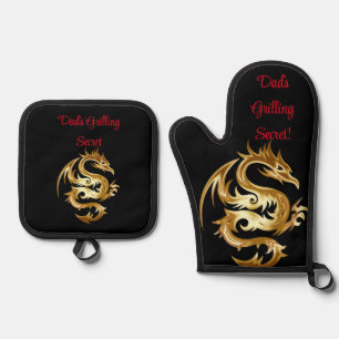 Dad's Grilling Secret Oven Mitt and Pot Holder Set