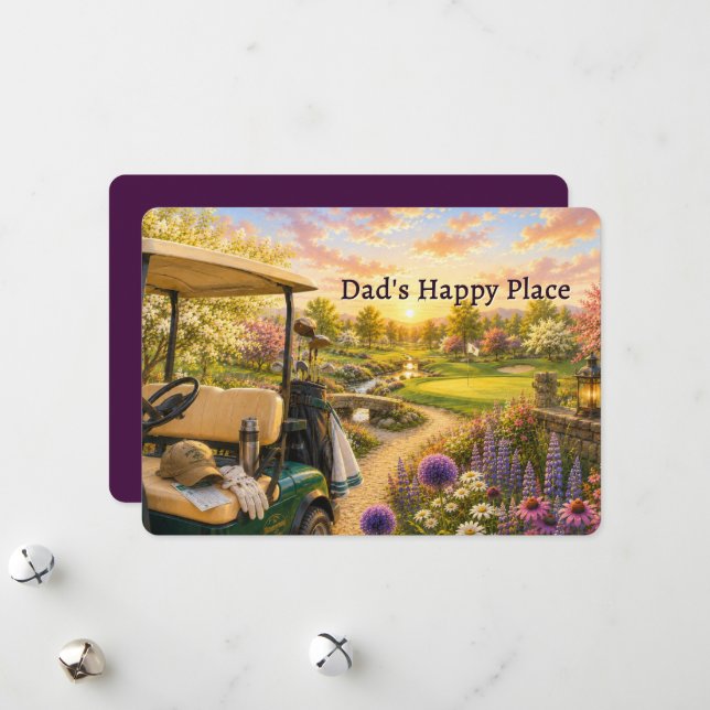 Dad's Happy Place Father's Day Card (Front/Back In Situ)