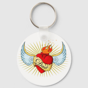 Dad's Heart Keychain
