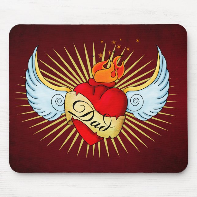 Dad's Heart Mouse Pad (Front)