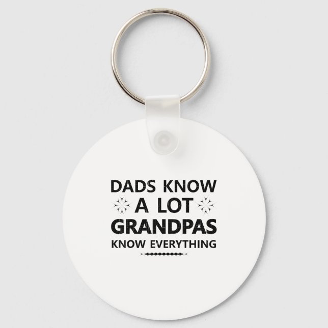 Dads Know A Lot Grandpas Know Everything Papa Fath Keychain (Front)