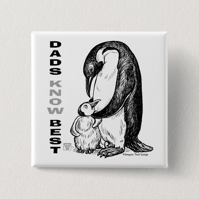 Dads Know Best 2 Inch Square Button (Front)
