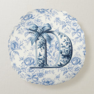 Dad's Light Blue Chinoiserie Round Pillow