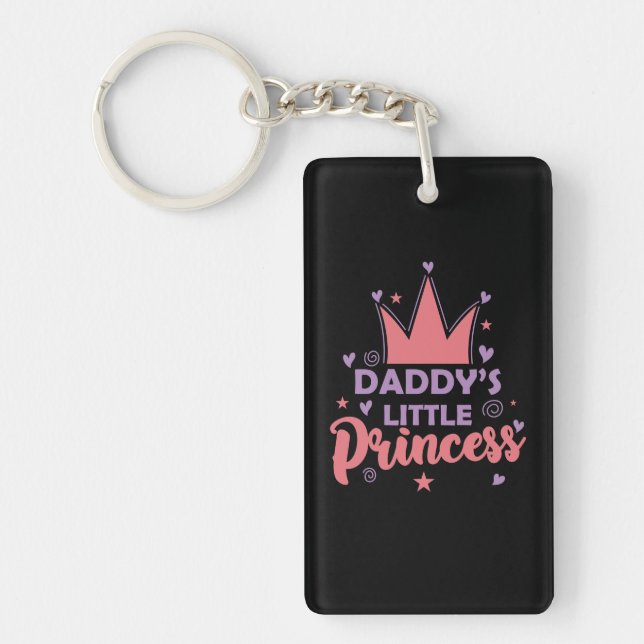 Dad's little princess girl's daughter keychain (Front)