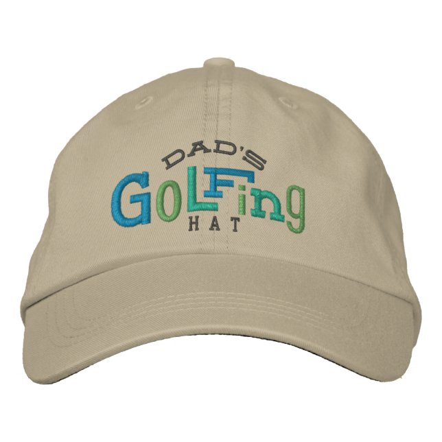 Dad's Lucky Golfing Embroidery Hat (Front)