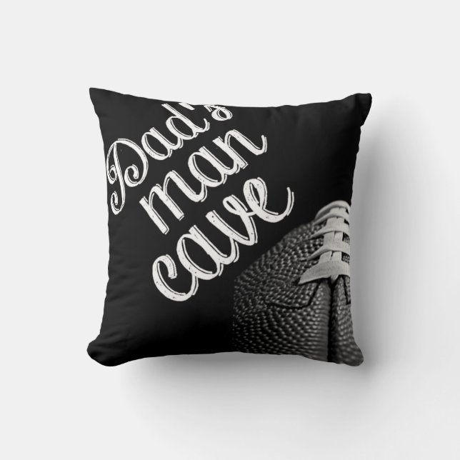 Dad's man cave football throw pillow (Front)