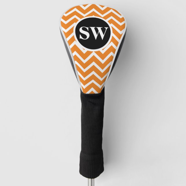 Dads mens monogrammed chevron | Personalize Golf Head Cover (Front)