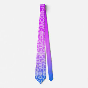 Dad's Name Typography Gradient colour Tie