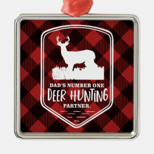 Dad's Number One Deer Hunting Partner Metal Ornament