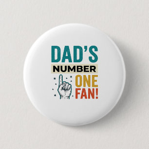 Dad's Number One Fan Vintage Family Design_1 2 Inch Round Button