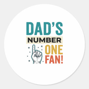 Dad's Number One Fan Vintage Family Design_1 Classic Round Sticker