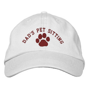 Dad's Pet Sitting   Dog Paw Print Custom Embroidered Hat