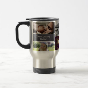 Dad's Photo Collage Chalkboard Christmas Gift Travel Mug