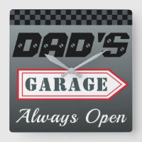 Dad's Retro Garage Sign Wall Clock Gift
