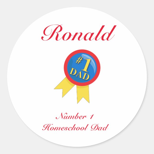 Dad's Reward Homeschool Theme Classic Round Sticker (Front)