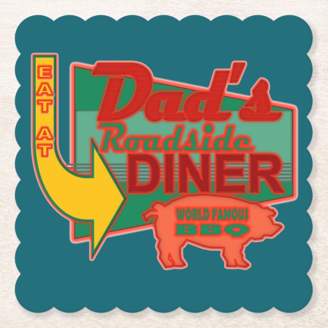 Dad's Roadside Diner Coasters (Front)