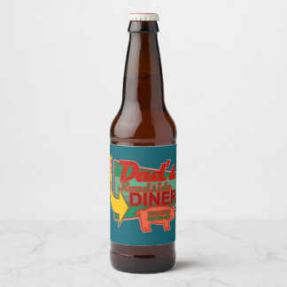 Dad's Roadside Diner Coasters Beer Bottle Label