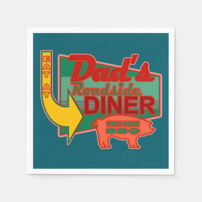 Dad's Roadside Diner Coasters Napkin (Front)