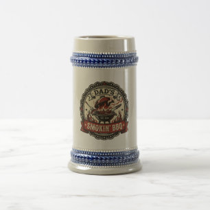 Dad's Smokin' BBQ Vintage Grill Beer Stein