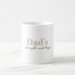 Dad's Strength and Hugs - Father's Day Gift |  Coffee Mug<br><div class="desc">Celebrate the love, power, and protection only a father can give with this "Dad's Strength and Hugs" Personalized Mug – a heartwarming and practical gift for Father’s Day. Featuring bold yet comforting design elements, this mug is a daily reminder of the strong, loving bond between father and child. Customize it...</div>