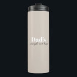 Dad's Strength and Hugs - Father's Day Gift |  Thermal Tumbler<br><div class="desc">Celebrate Dad’s love and resilience with every sip using this “Dad’s Strength and Hugs” Personalized Thermal Tumbler. Thoughtfully designed for on-the-go dads, this insulated tumbler keeps drinks hot or cold while reminding him of the strength and warmth he brings to your life. Personalize it with a name, date, or custom...</div>