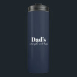 Dad's Strength and Hugs - Father's Day Gift |  Thermal Tumbler<br><div class="desc">Celebrate Dad’s love and resilience with every sip using this “Dad’s Strength and Hugs” Personalized Thermal Tumbler. Thoughtfully designed for on-the-go dads, this insulated tumbler keeps drinks hot or cold while reminding him of the strength and warmth he brings to your life. Personalize it with a name, date, or custom...</div>