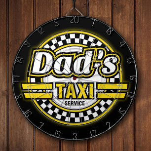 Dad's Taxi Service Logo Dartboard