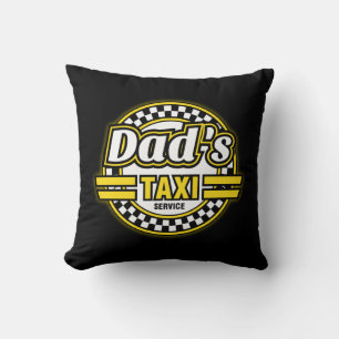 Dad's Taxi Service Logo Throw Pillow