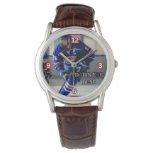 Dad's The Best Hockey Brown Leather e-Watch