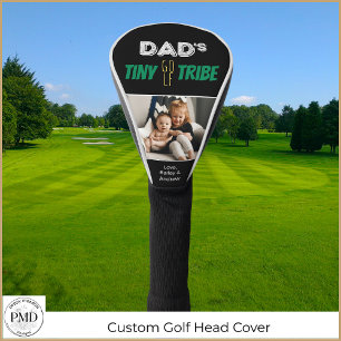 Dads Tiny Golf Tribe Custom Father's Day Photo Head Cover